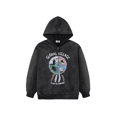 mocuishle（MCSL）「地球村」 拉链卫衣 GLOBAL VILLAGE  HOODIE