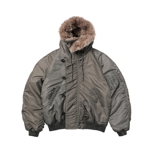 mocuishle（MCSL）N2B飞行员夹克水洗油污连帽棉服外套