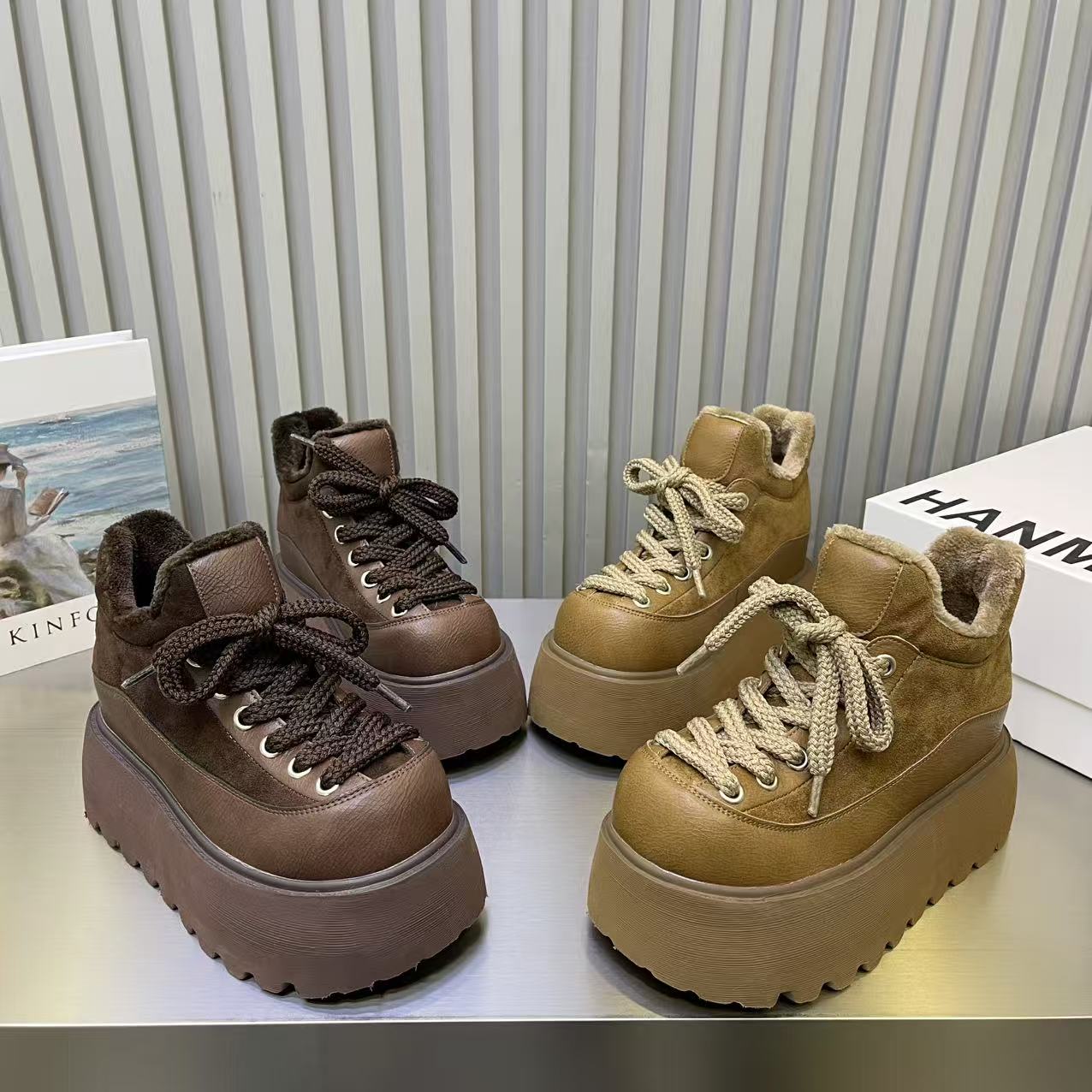 加绒勃肯鞋9cm内增高女鞋