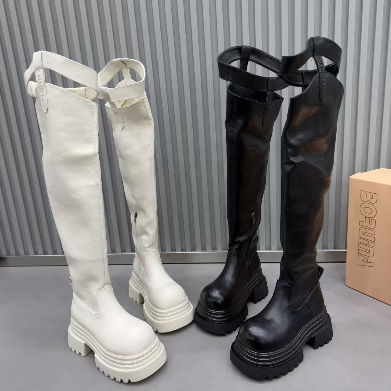 松糕底过膝靴女秋冬新款时尚