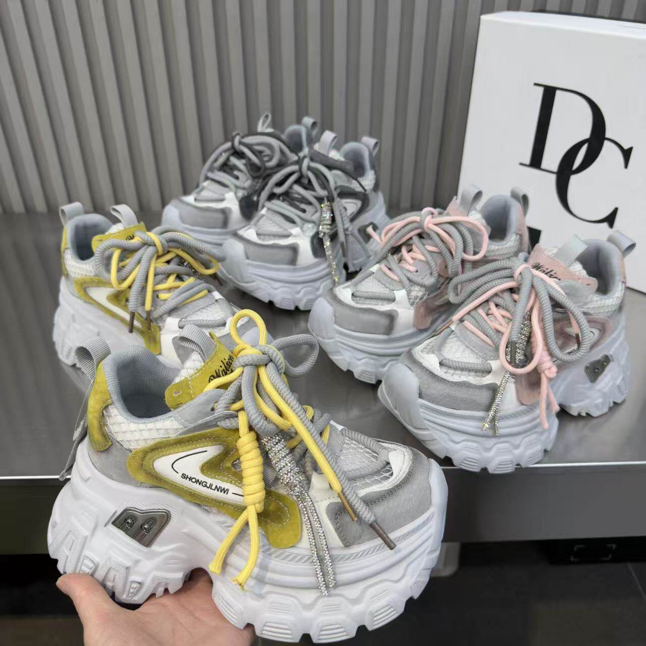 2026春季女鞋超轻松糕厚底低帮休闲鞋网面做旧老爹鞋女潮鞋1790-3