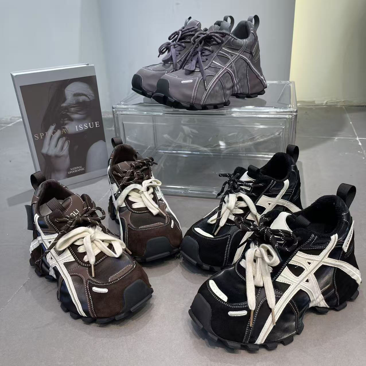 欧货爆款厚底老爹鞋10cm