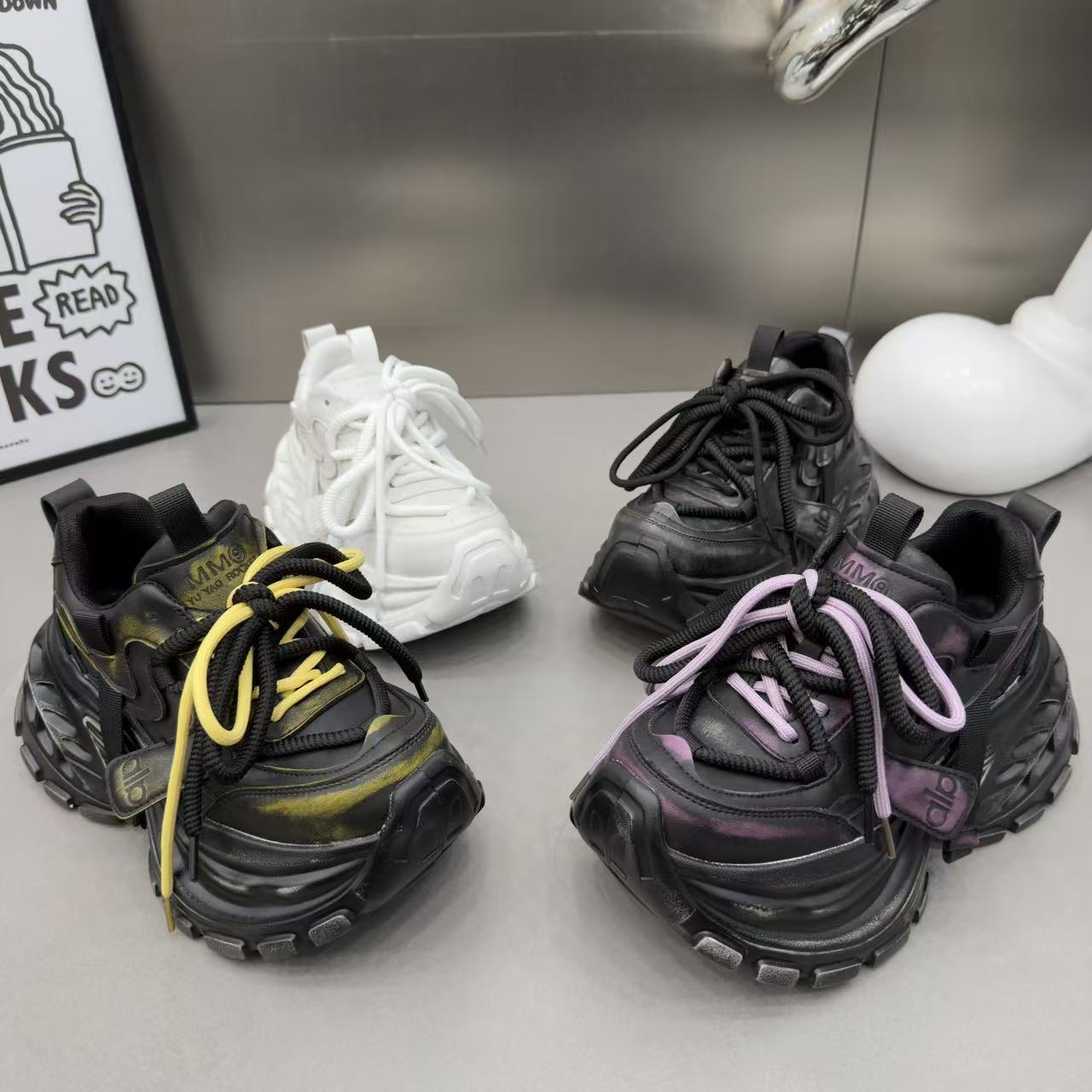 欧货时尚复古厚底老爹鞋