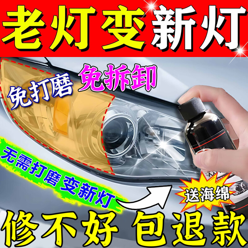 汽车大灯翻新修复液工具套装车灯划痕裂纹去黄清洗灯罩速亮抛光剂