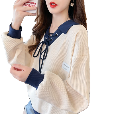 设计感小众假两件百搭卫衣女秋冬