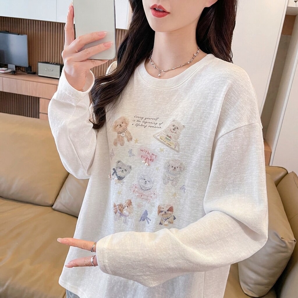 防晒罩衫小个子宽松长袖t恤女夏图片