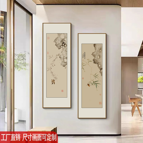 新中式山水画中式禅意挂画花鸟国