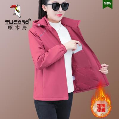 冲锋衣女款2024新款保暖夹棉外套