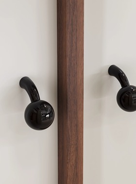 亮黑色单孔衣柜门小拉手鞋柜玄关柜把手极简复古风挂衣钩抽屉把手