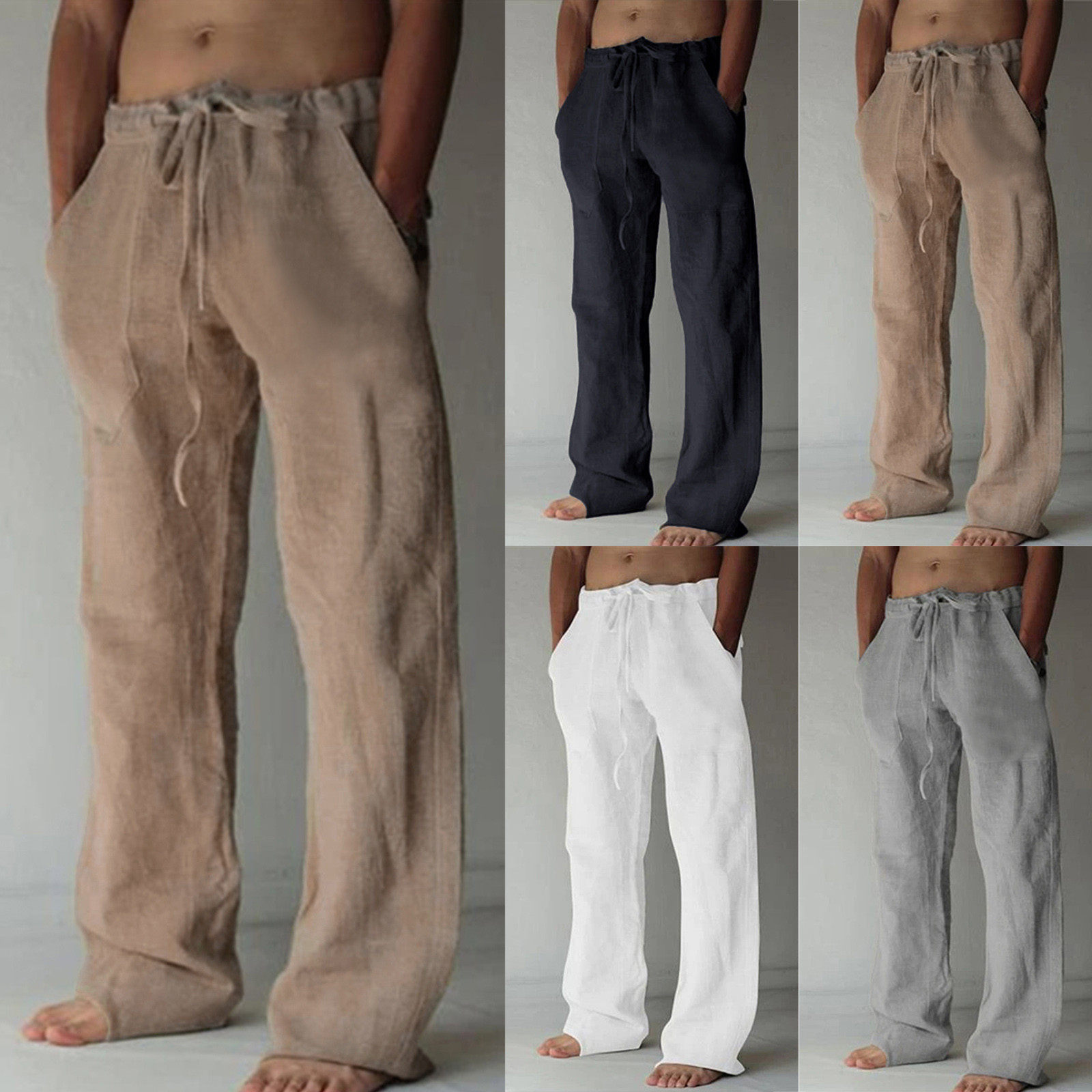 linen-cottonpants for men男棉麻系绳休闲裤,男装,休闲裤,淘宝优惠券,粉丝福利购,淘宝优惠卷