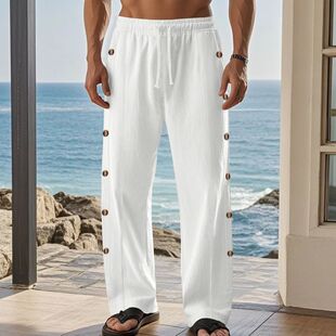 pants抽绳腰侧扣休闲运动裤 Drawstring sports casual 男 buckle