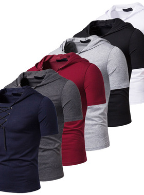 Tie Loose Hooded T-Shirt Short Sleeve 系带宽松连帽 T 恤短袖