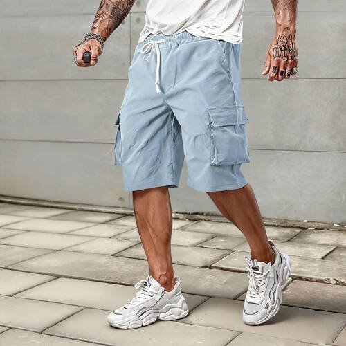 纯色男士工装五分裤Solid color men's workwearfivequarterpants