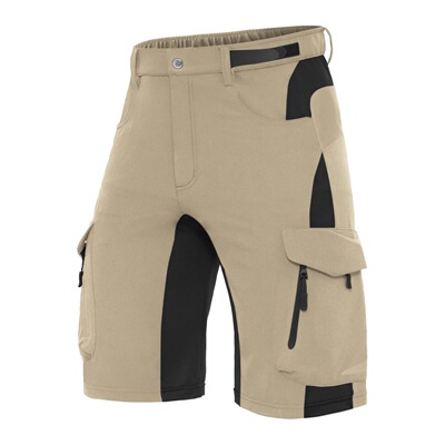 拼色中腰纽扣门襟短裤Color-blocked mid-rise button-up shorts