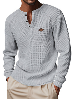 Buckled shoulder long sleeved shirt男士休闲系扣插肩长袖衬衫