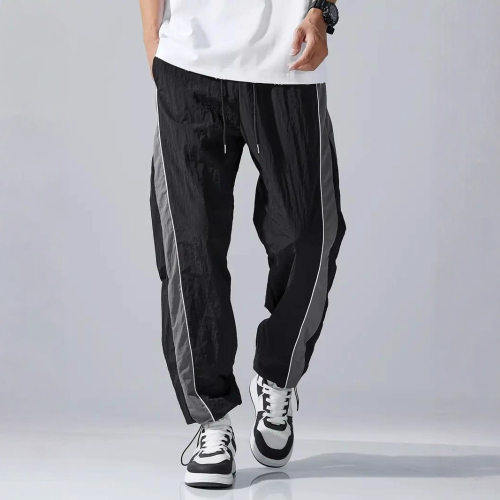 Elastic rope workwear casual pants   松紧系绳工装休闲裤男