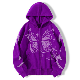 Printed zipper sweatshirt cardiganjacket印花拉链卫衣开衫外套