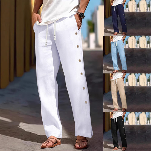 男士纯色抽绳直筒裤Men's solidcolordrawstringstraightlegpants