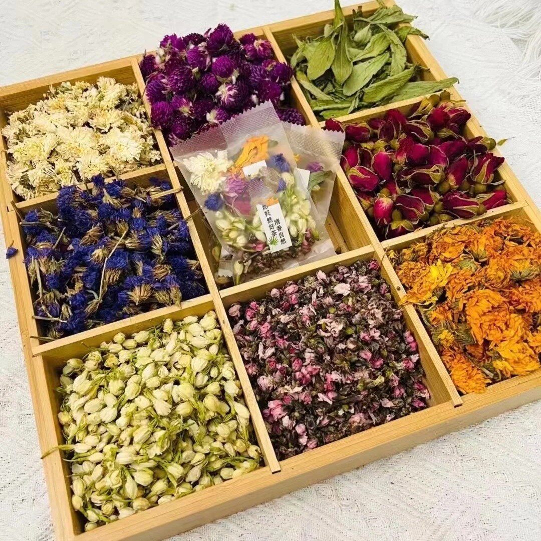 玫瑰美容养颜茶茉莉菊桃花女生滋补熬夜非排养生气调理斑组合花茶