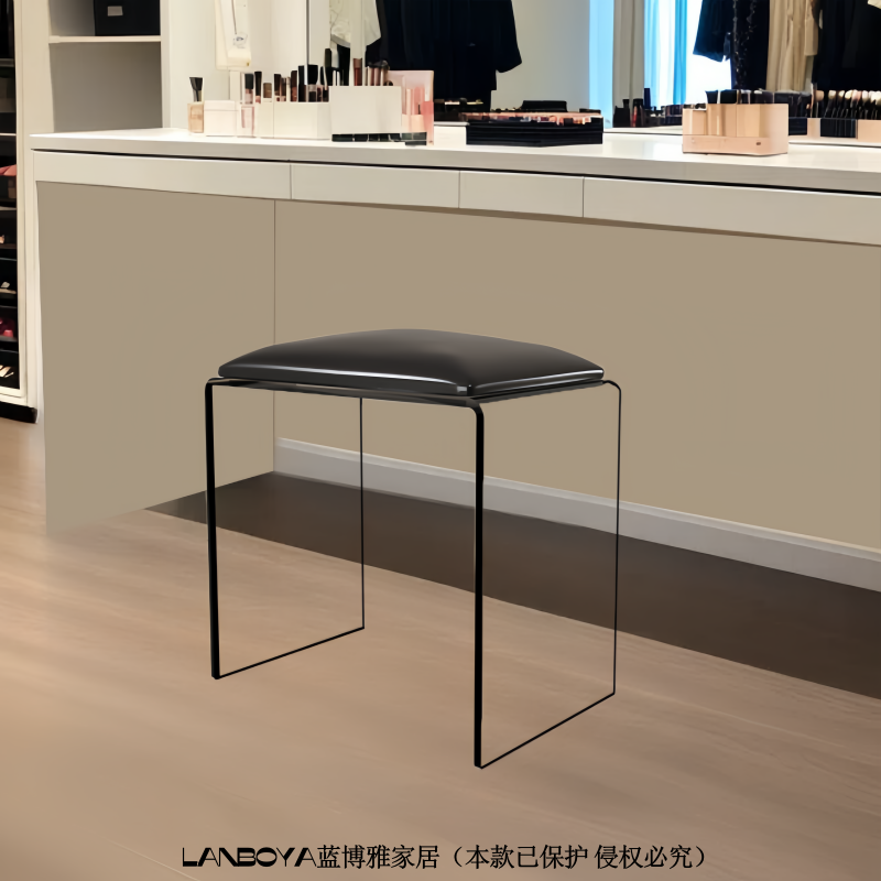 亚克力凳子女生梳妆台化妆凳休息凳卧室轻奢换鞋凳穿鞋凳透明凳椅