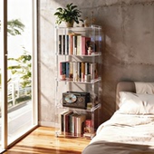 透明亚克力置物架轻奢落地客厅多层展示架子卫生间浴室收纳柜子