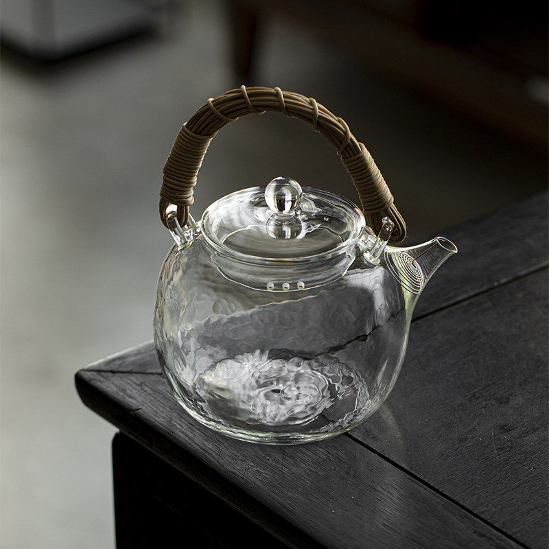 锤纹藤编防烫提梁壶高硼硅加厚玻璃明火烧水壶电陶炉专用煮泡茶壶,餐饮具,茶壶,淘宝优惠券,粉丝福利购,淘宝优惠卷