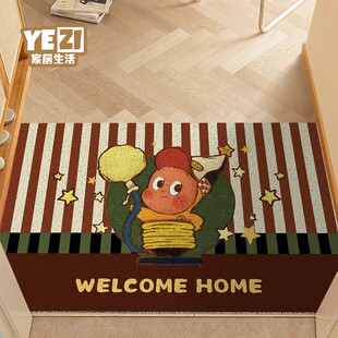可爱星星人入户门地垫进门耐脏脚垫丝圈家用门口除尘耐磨防滑地毯