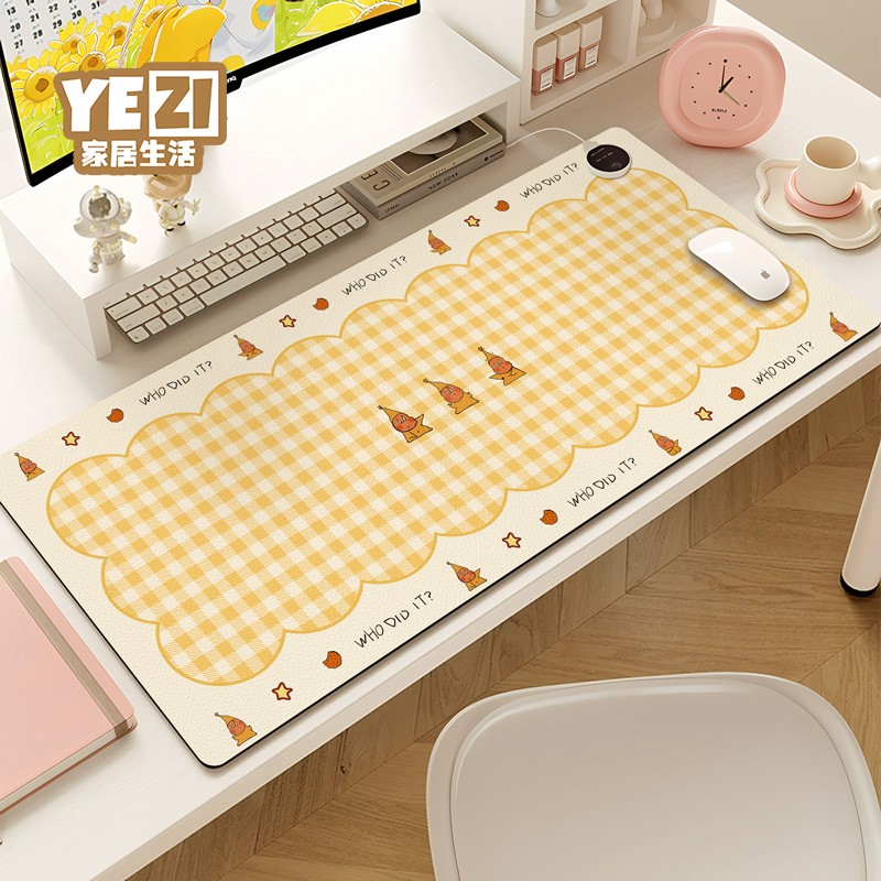 暖桌垫可爱星星人超大加热鼠标垫