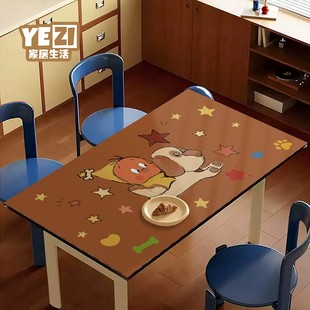 卡通星星人餐桌垫隔热防油防水免洗皮革防烫桌布茶几台面保护垫子