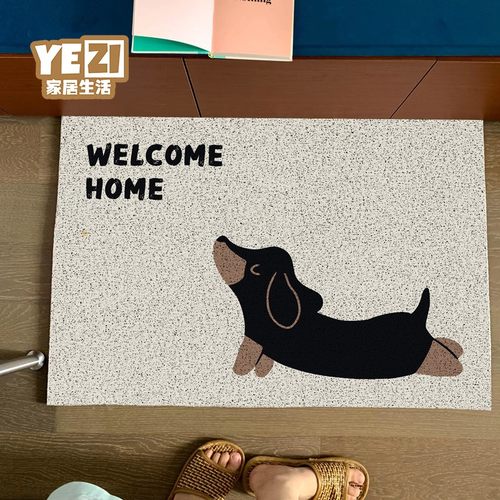 腊肠狗入户门地垫原创进门脚垫