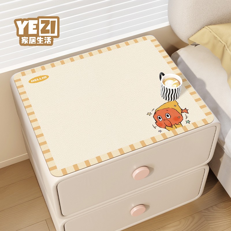 可爱星星人床头柜垫可擦免洗防水