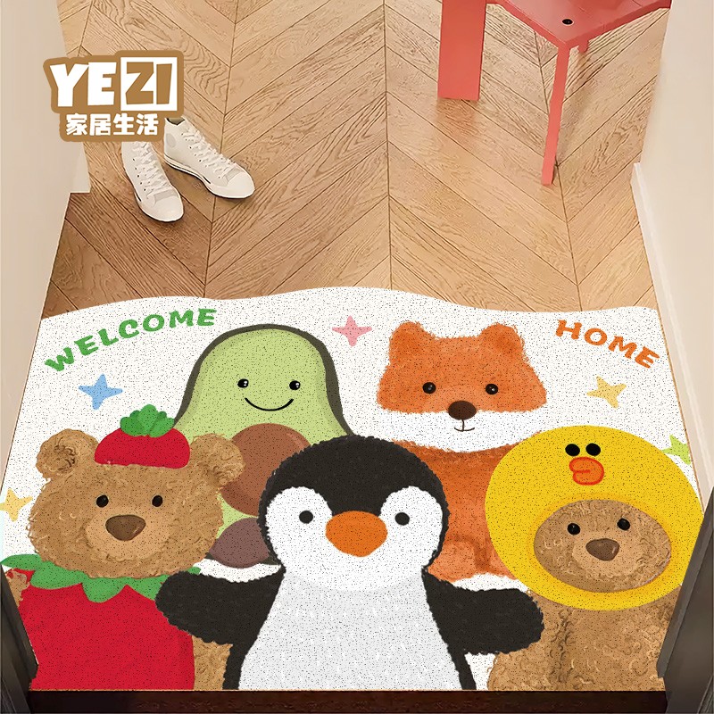 入户门地垫卡通玩偶丝圈进门垫