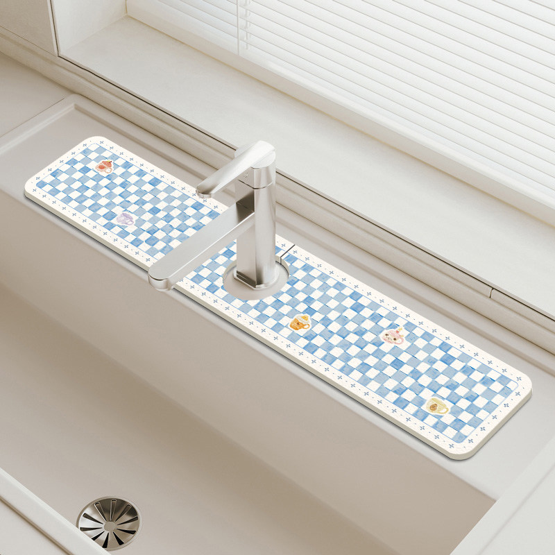 ins风厨房水龙头吸水垫洗手池防溅挡水条卫生间台面硅藻泥防滑垫,居家布艺,家用脚垫,淘宝优惠券,粉丝福利购,淘宝优惠卷