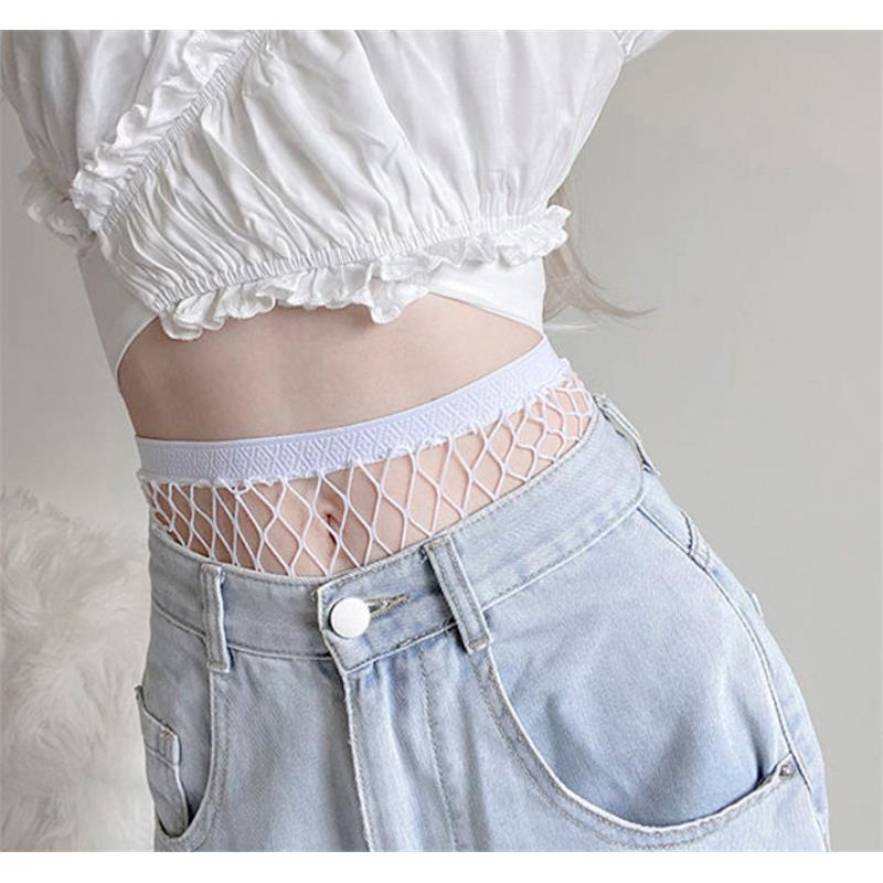 见男友小tips黑丝配破洞牛仔裤jk白色渔网袜到腰辣妹穿搭大码丝袜