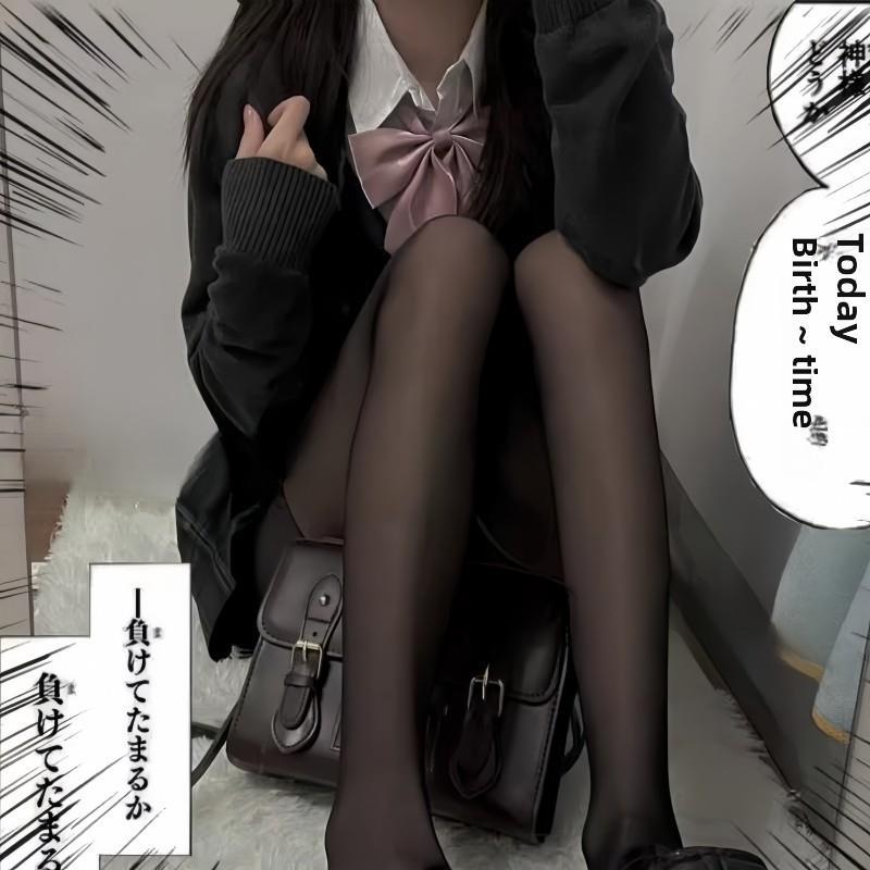 性感的黑色长筒袜的妇女禁欲风格薄反钩不落黑色性感裸腿神器裤袜