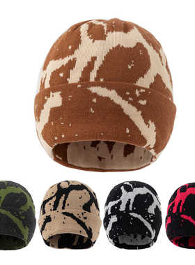 堆堆帽防寒针织帽男冬季保暖防寒毛线帽子滑雪骑行登山棉帽