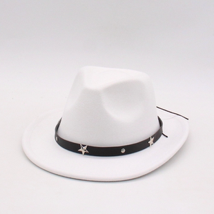 新款 西部儿童五角星牛仔帽防晒遮阳帽复古礼帽登山骑士帽