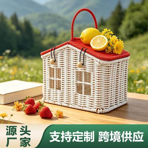 小房子收纳篮手提礼品篮野餐篮家