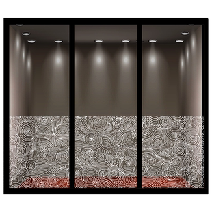 办公室隔断抽象纹理防撞贴画咖啡店餐厅包房屏风玻璃静电无胶贴膜