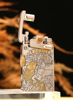 新款CHIEF首领煤油打火机摇臂一脚蹬弹射打火机轻奢高端送男士礼