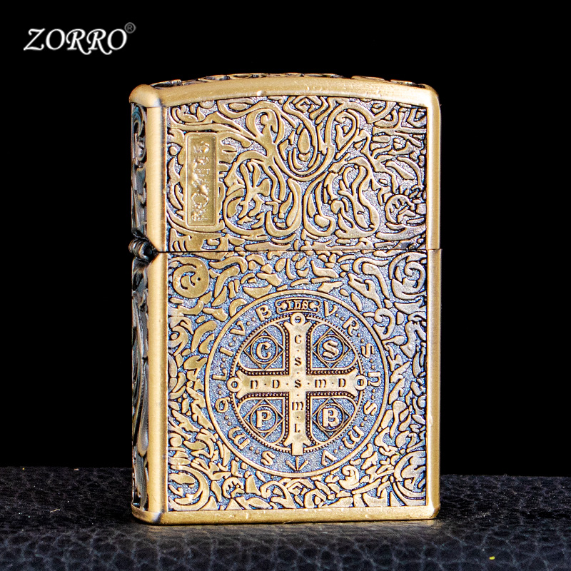 ZORRO佐罗官方正品煤油打火机盔甲康斯坦丁立体浮雕复古防风男士