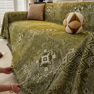 加宽加大230cm沙发盖布雪尼尔感沙发巾防滑加厚款沙发套罩沙发垫