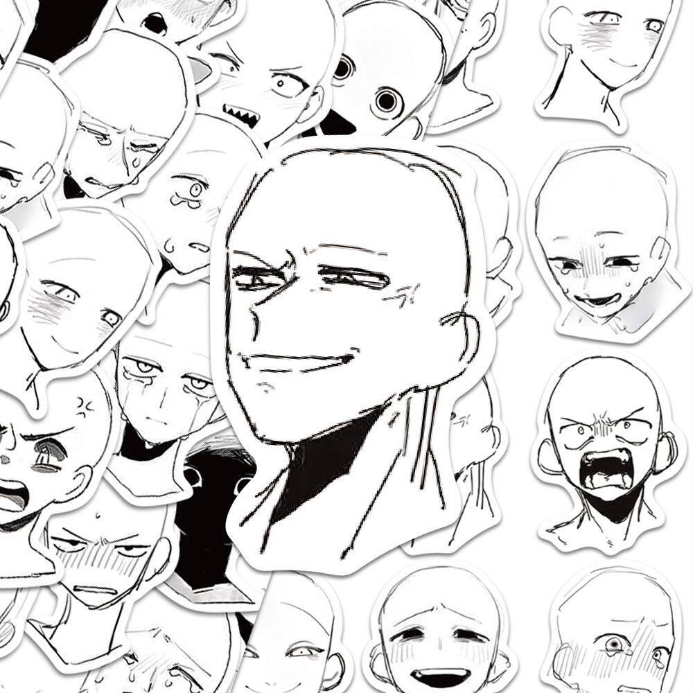 人物表情参考贴纸54张简约创意手账diy美术生学画画手机装饰贴画