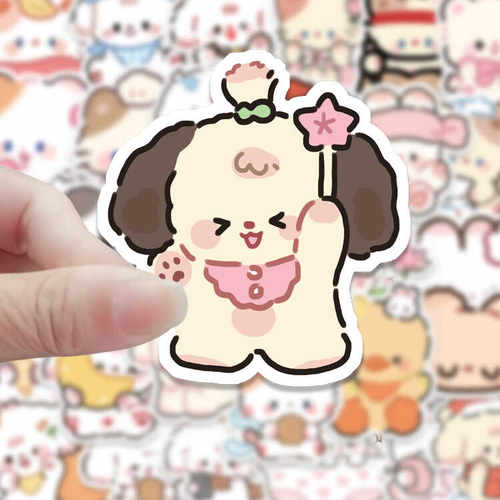 100张ins少女心萌系宠物diy可爱mini小动物头像手账本手机贴贴纸