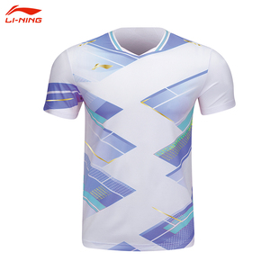 李宁羽毛球服运动服夏季大赛服速干短袖T恤运动服AAYU227