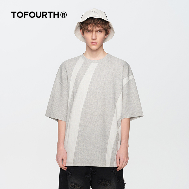 撞色短袖t恤TOFOURTH男女同款