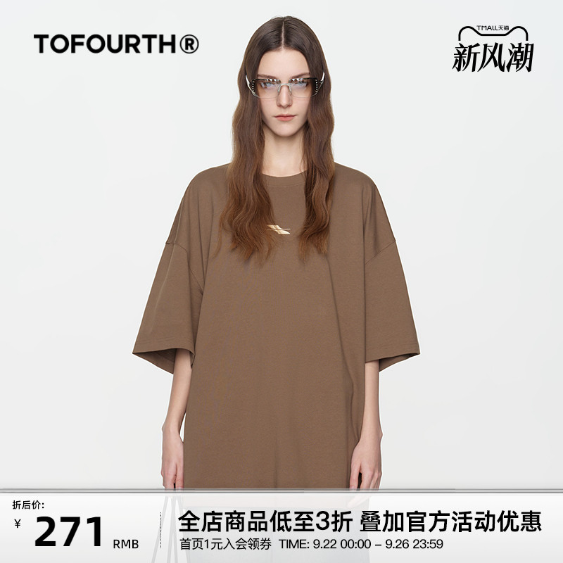 基础简约印花宽松短袖tTOFOURTH