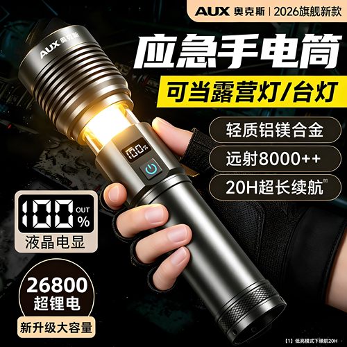 应急手电筒强光超亮长续航