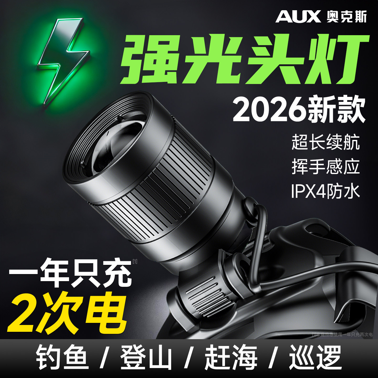 【野外强光】户外长续航头灯图片