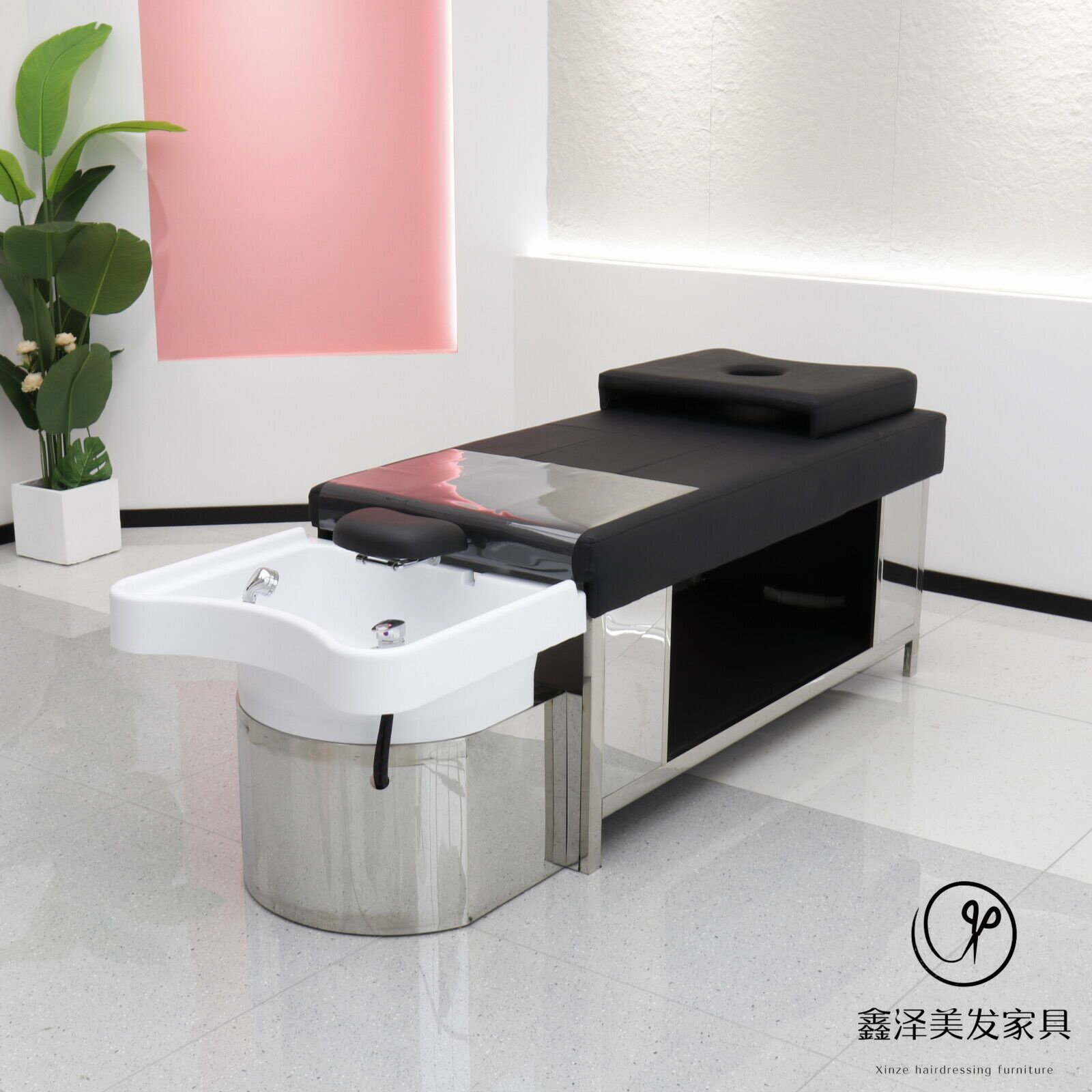 新款陶瓷盆洗头床理发店